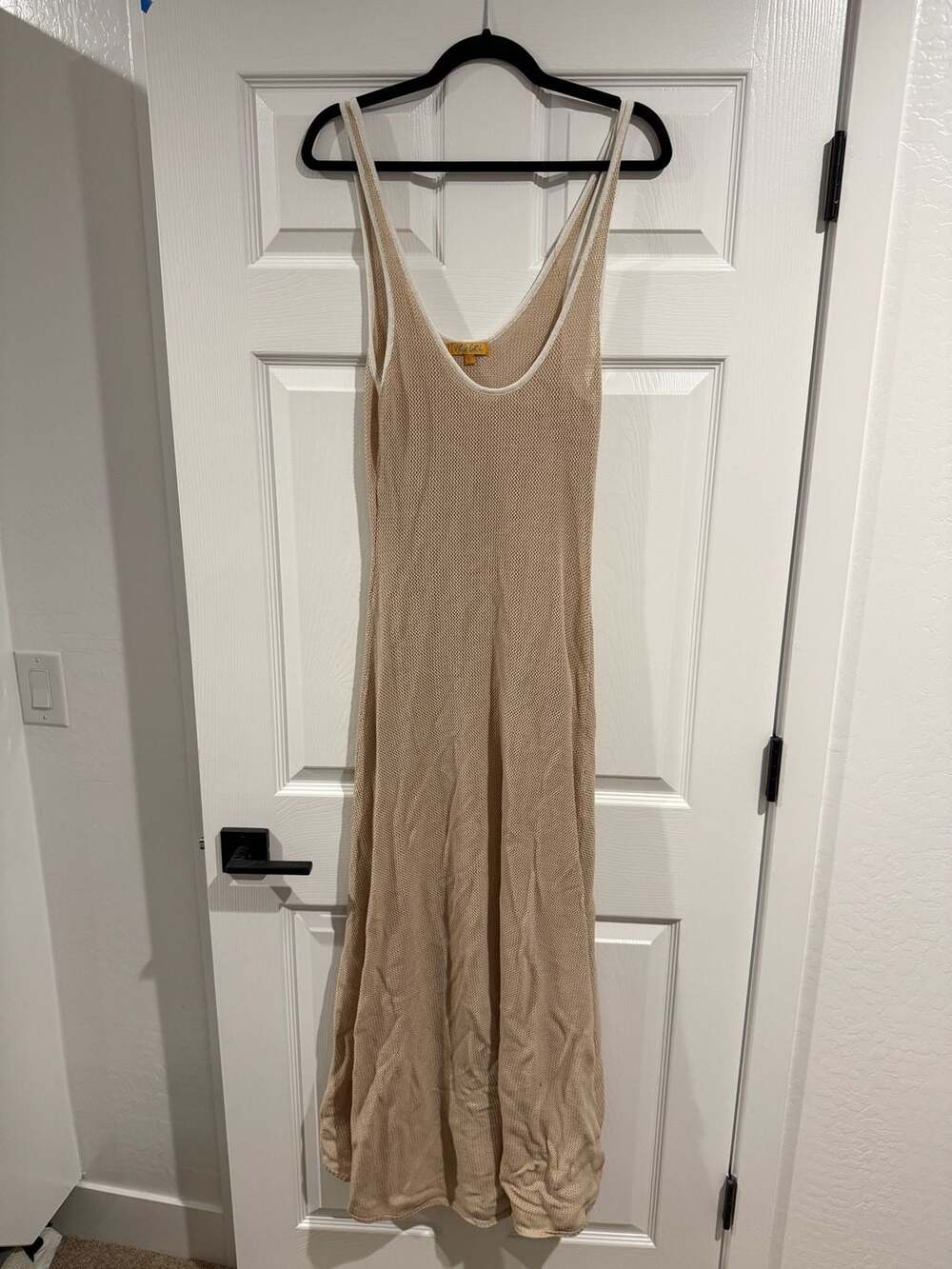 VRG GRL Open Knit Scoop Neck Sleeveless Maxi Dress